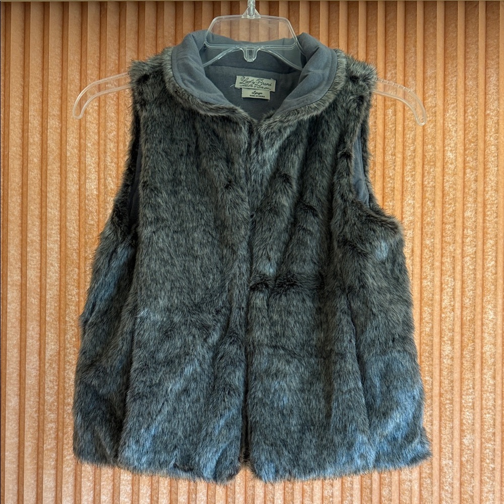Lucky Brand Synthetic Grayish Faux Fur Vest